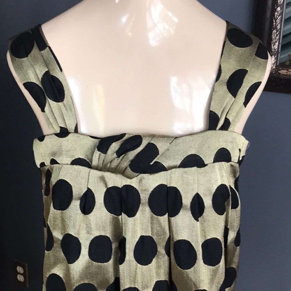 French Connection metallic gold/black dot midi NWT - Picture 2 of 7